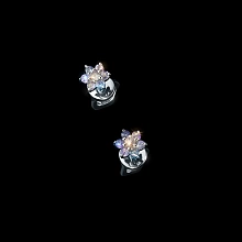 Пусеты из серебра с танзанитами