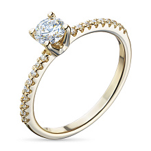 Кольцо из желтого золота c бриллиантами выращенными