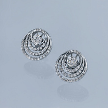 Пусеты из белого золота с бриллиантами (изготовление)