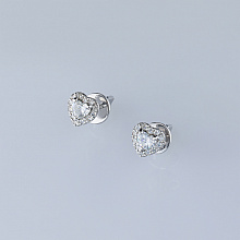 Пусеты из белого золота с бриллиантами (изготовление)