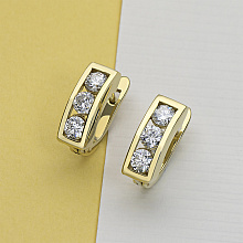 Серьги из желтого золота с бриллиантами (изготовление)