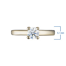 Кольцо из желтого золота с бриллиантом