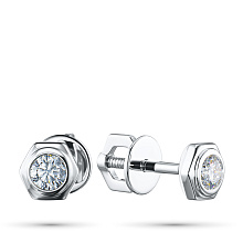 Пусеты из белого золота (изготовление) с бриллиантами