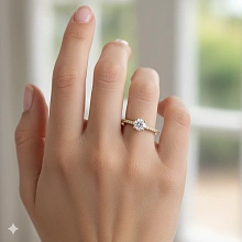 Кольцо из желтого золота c бриллиантами выращенными