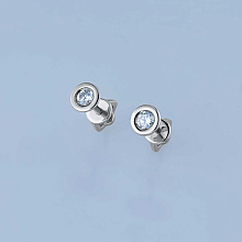 Пусеты из белого золота с бриллиантами (изготовление)