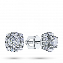 Пусеты из белого золота с бриллиантами (изготовление)