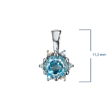 Подвеска из белого золота с топазом и бриллиантами