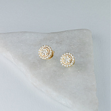 Пусеты из желтого золота с бриллиантами (изготовление)