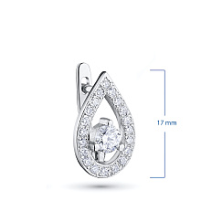 Серьги из белого золота c бриллиантами выращенными