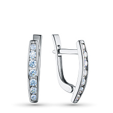 Серьги из серебра c бриллиантами