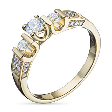 Кольцо из желтого золота c бриллиантами