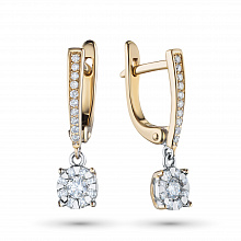 Серьги из комбинированного золота с бриллиантами (изготовление)