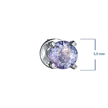 Пусеты из серебра с танзанитами