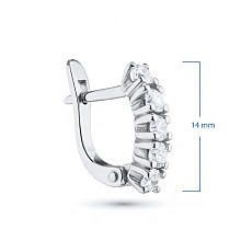 Серьги из серебра c бриллиантами