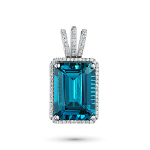 Подвеска из белого золота с бриллиантами и топазом (изготовление)