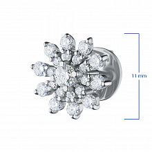 Пусеты из белого золота с бриллиантами (изготовление)