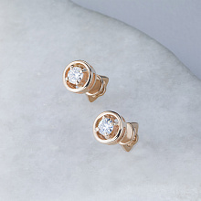 Пусеты из красного золота с бриллиантами (изготовление)