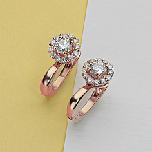 Серьги из красного золота (изготовление) с бриллиантами