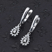 Серьги из белого золота с бриллиантами (изготовление)