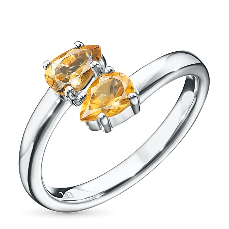 Кольцо из серебра с цитринами