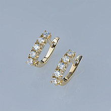 Серьги из желтого золота с бриллиантами