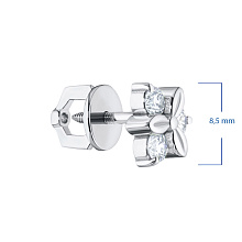 Пусеты из белого золота c бриллиантами