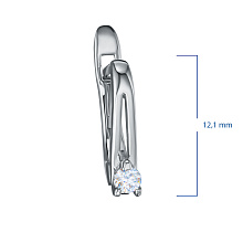 Серьги из серебра с бриллиантом