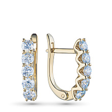 Серьги из желтого золота c бриллиантами