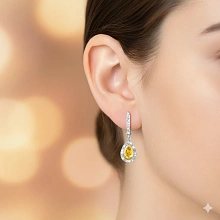 Серьги из белого золота c бриллиантами