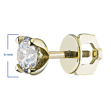 Пусеты из желтого золота с бриллиантами