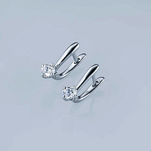 Серьги из белого золота (изготовление) с бриллиантом