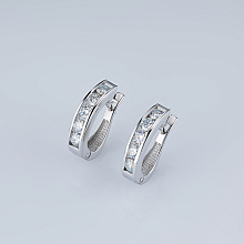 Серьги из белого золота (изготовление) с бриллиантом