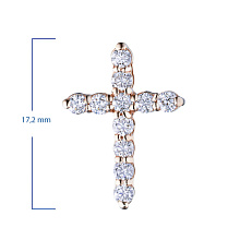 Подвеска из красного золота c бриллиантами