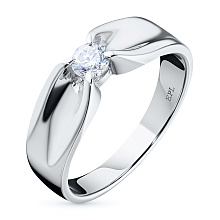 Помолвочное кольцо из белого золота с бриллиантом