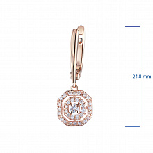 Серьги из красного золота с бриллиантами (изготовление)