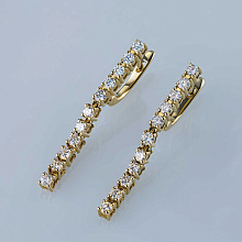 Серьги из желтого золота (изготовление) с бриллиантами