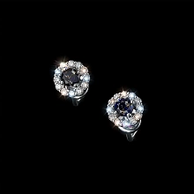 Пусеты из серебра с сапфирами и бриллиантами