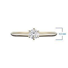 Кольцо из желтого золота с бриллиантом (изготовление)