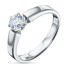 Помолвочное кольцо из белого золота с бриллиантом