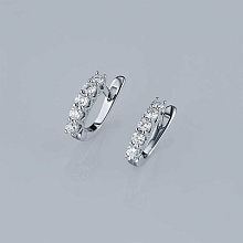 Серьги из серебра c бриллиантами