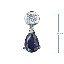 Пусеты из белого золота с сапфирами и бриллиантами