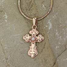 Подвеска из красного золота с бриллиантом