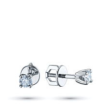 Пусеты из белого золота (изготовление) с бриллиантами