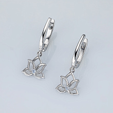 Серьги из серебра с бриллиантом выращенным