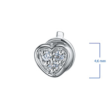 Пусеты из серебра c бриллиантами