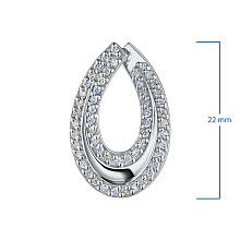 Классическая подвеска из серебра c бриллиантами