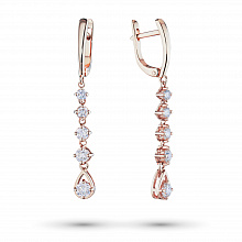 Серьги из красного золота с бриллиантами (изготовление)