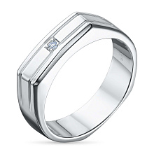 Кольцо из серебра с бриллиантом