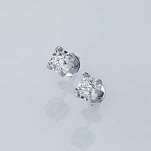 Пусеты из белого золота (изготовление) с бриллиантами