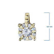 Классическая подвеска из желтого золота с бриллиантами